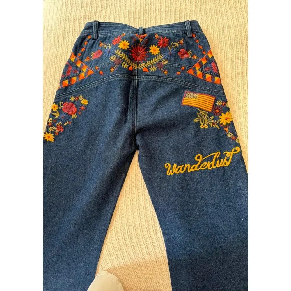 Spell & The Gypsy Collective Wanderlust Love Child Embroidered Flare Jeans - Picture 5 of 7